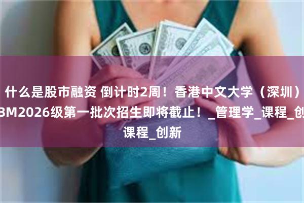 什么是股市融资 倒计时2周！香港中文大学（深圳）MBM2026级第一批次招生即将截止！_管理学_课程_创新