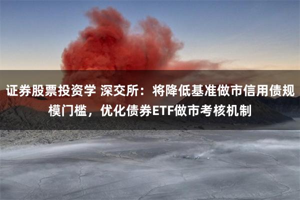 证券股票投资学 深交所：将降低基准做市信用债规模门槛，优化债券ETF做市考核机制