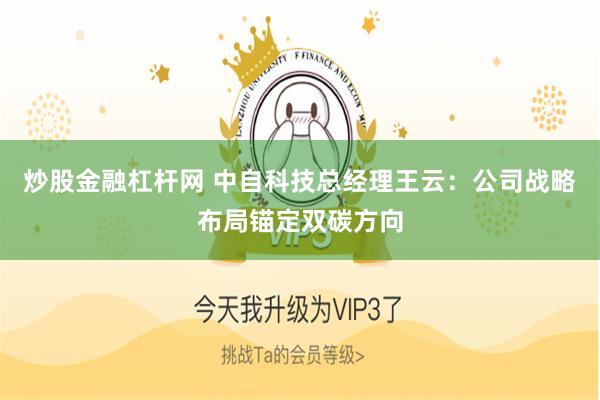 炒股金融杠杆网 中自科技总经理王云：公司战略布局锚定双碳方向