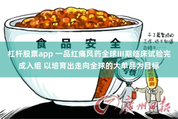 杠杆股票app 一品红痛风药全球Ⅲ期临床试验完成入组 以培育出走向全球的大单品为目标